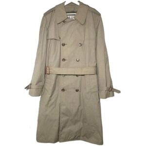 London Fog Maincoat Mens 40 Long Vintage Greenwood Double-Breasted Trench Coat